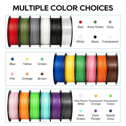DOWELL3D PETG — official manufacturer color chart; availability varies by selected color